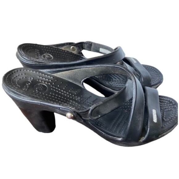Crocs Cyprus IV Black Sandals Sz 9 EUC - Picture 5 of 6